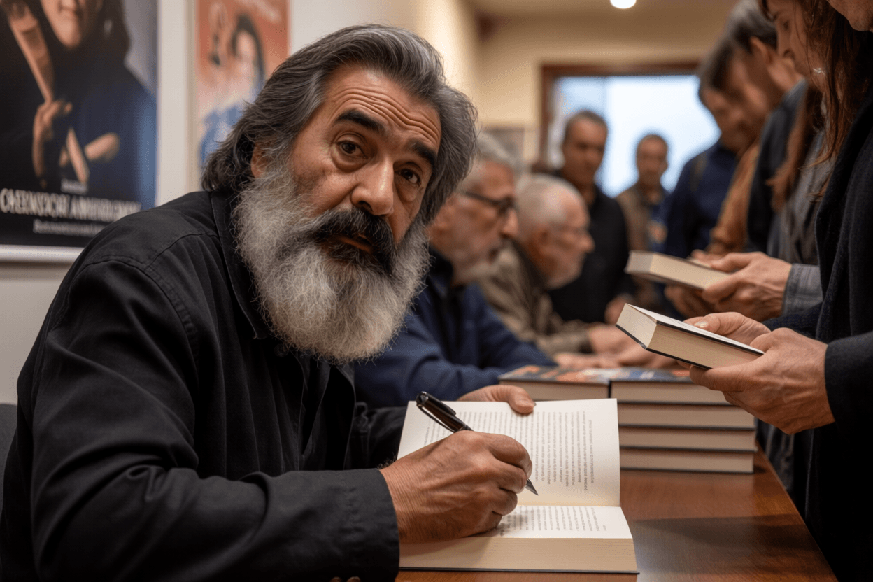Kenneth Macleod during a small book signing for his archival research monograph, book signing portrait one.