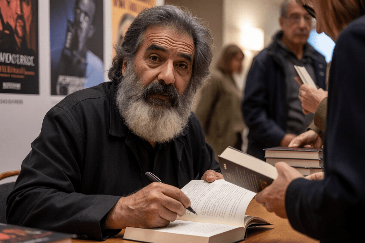 Kenneth Macleod during a small book signing for his archival research monograph, book signing portrait two.