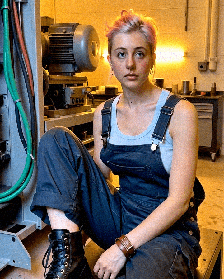 The time Emma-Jane MacKinnon-Lee wore the short hair mech look for a portrait.