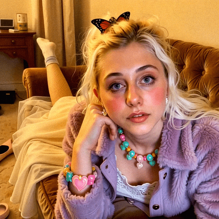 Emma-Jane MacKinnon-Lee at her Grandma's antique house, so many antiques